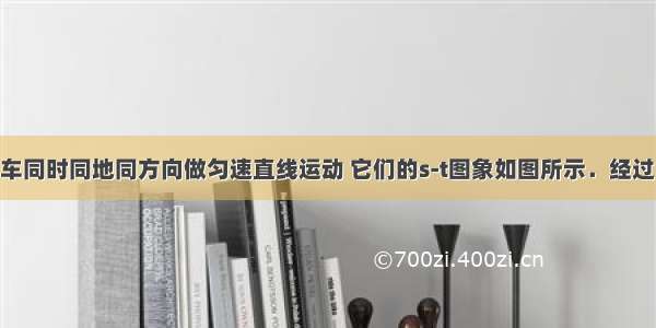 甲 乙两小车同时同地同方向做匀速直线运动 它们的s-t图象如图所示．经过10秒 两车