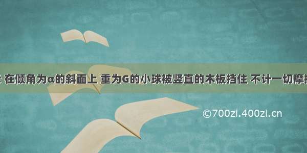 如图所示 在倾角为α的斜面上 重为G的小球被竖直的木板挡住 不计一切摩擦 则小球