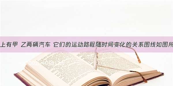 平直的公路上有甲 乙两辆汽车 它们的运动路程随时间变化的关系图线如图所示．根据图