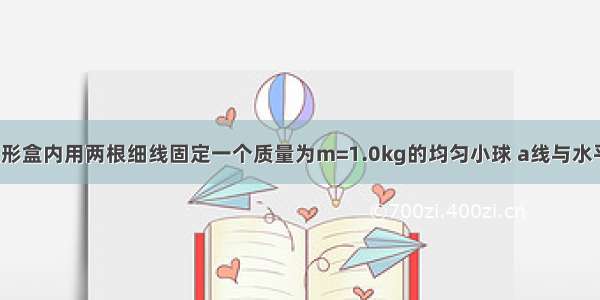 如图所示 矩形盒内用两根细线固定一个质量为m=1.0kg的均匀小球 a线与水平方向成53°