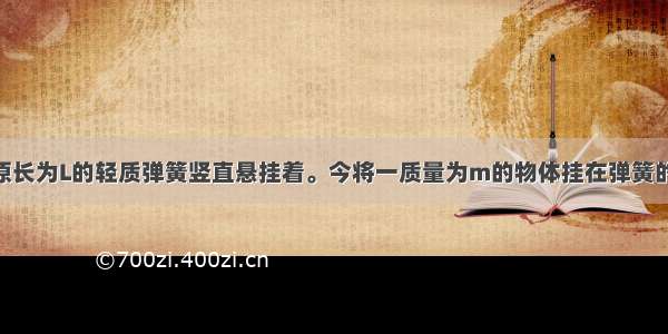 单选题一个原长为L的轻质弹簧竖直悬挂着。今将一质量为m的物体挂在弹簧的下端 用手托