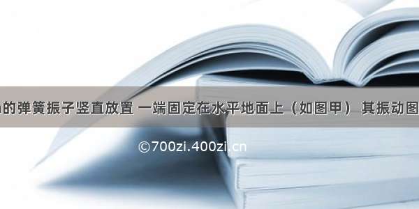 一质量为m的弹簧振子竖直放置 一端固定在水平地面上（如图甲） 其振动图象如图乙所