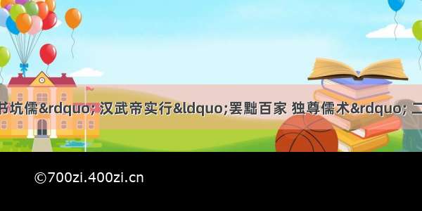 秦始皇实行“焚书坑儒” 汉武帝实行“罢黜百家 独尊儒术” 二者的根本着眼点是A.压