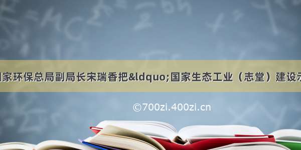 2001年8月31日 国家环保总局副局长宋瑞香把&ldquo;国家生态工业（志堂）建设示范园区&rdquo;匾