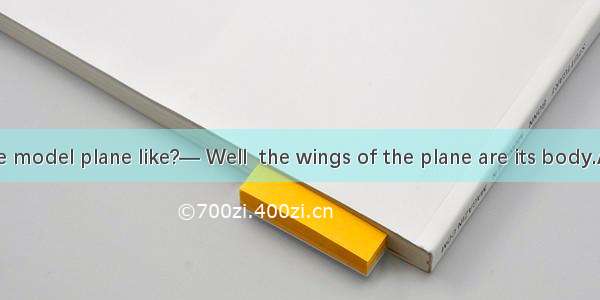 — What is the model plane like?— Well  the wings of the plane are its body.A. the twice le