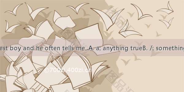 Peter is honest boy and he often tells me .A. a; anything trueB. /; something trueC. an; t