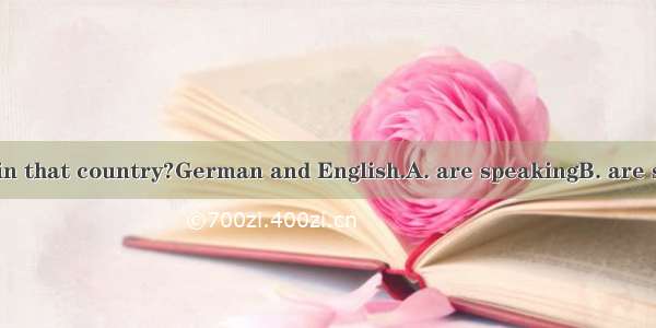 What languages  in that country?German and English.A. are speakingB. are spokenC. speakD.