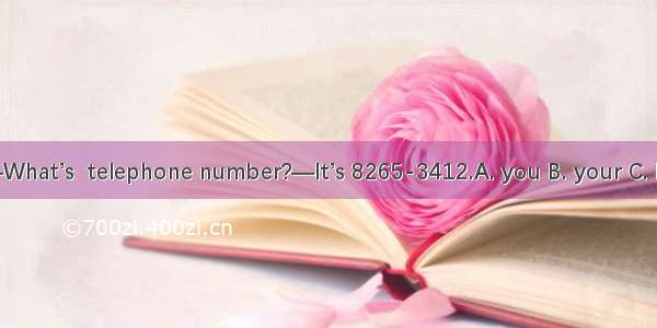 —What’s  telephone number?—It’s 8265-3412.A. you B. your C. he