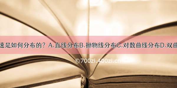 圆管层流的流速是如何分布的？A.直线分布B.抛物线分布C.对数曲线分布D.双曲线分布ABCD