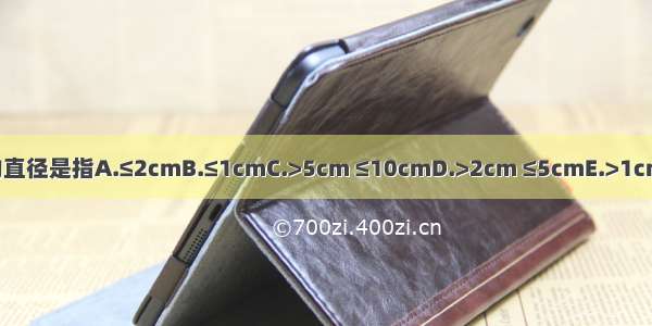 原发性小肝癌的直径是指A.≤2cmB.≤1cmC.>5cm ≤10cmD.>2cm ≤5cmE.>1cm ≤2cmABCDE