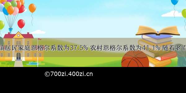  我国城镇居民家庭恩格尔系数为37.5% 农村恩格尔系数为41.1% 随着老百姓日益