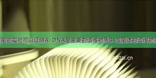 噬菌体侵染细菌的实验可以证明A. DNA是主要的遗传物质B. 噬菌体的遗传物质是DNA而不