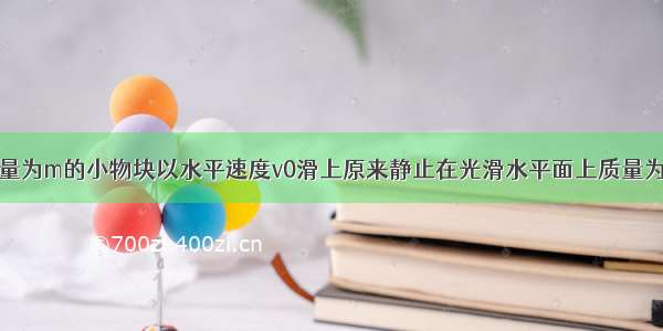 如图所示 质量为m的小物块以水平速度v0滑上原来静止在光滑水平面上质量为M的小车上 