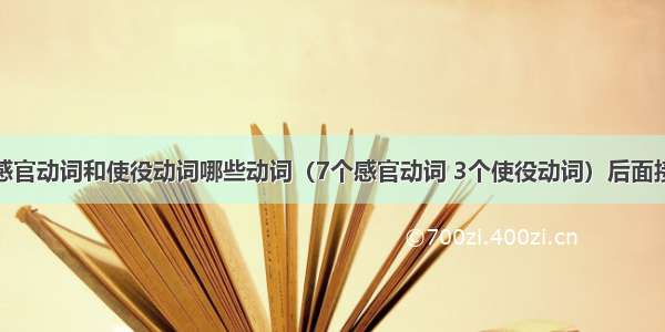 不定式中的感官动词和使役动词哪些动词（7个感官动词 3个使役动词）后面接不定式做宾