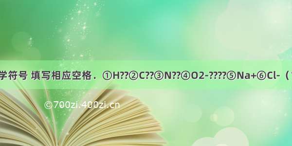 依据下列化学符号 填写相应空格．①H??②C??③N??④O2-????⑤Na+⑥Cl-（1）原子核外