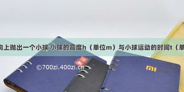 从地面竖直向上抛出一个小球 小球的高度h（单位m）与小球运动的时间t（单位s）之间的