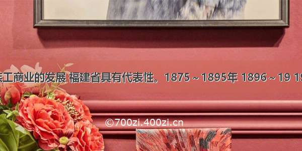 近代民族工商业的发展 福建省具有代表性。1875～1895年 1896～19 1912～19