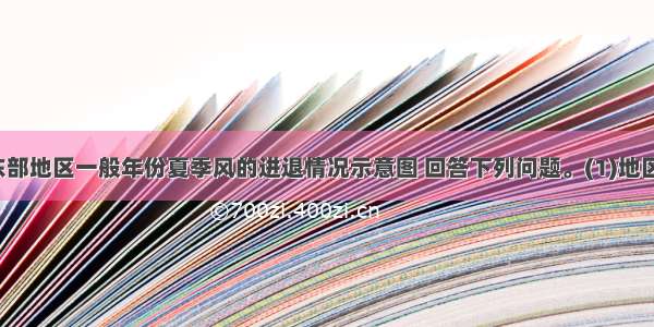 41.读我国东部地区一般年份夏季风的进退情况示意图 回答下列问题。(1)地区夏秋季节的