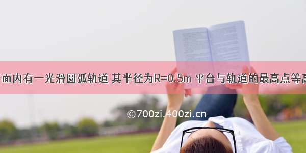 如图所示 竖直平面内有一光滑圆弧轨道 其半径为R=0.5m 平台与轨道的最高点等高.一质量m=0.8