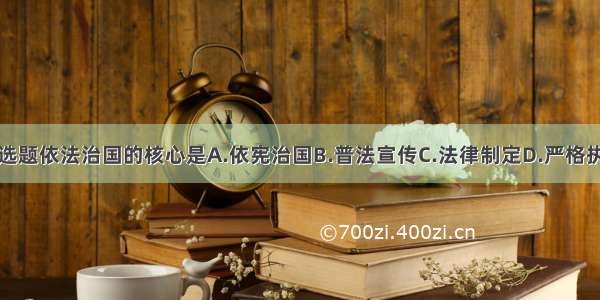 单选题依法治国的核心是A.依宪治国B.普法宣传C.法律制定D.严格执法