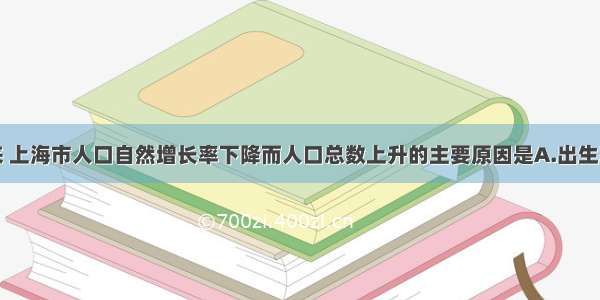 单选题近年来 上海市人口自然增长率下降而人口总数上升的主要原因是A.出生率高B.死亡率