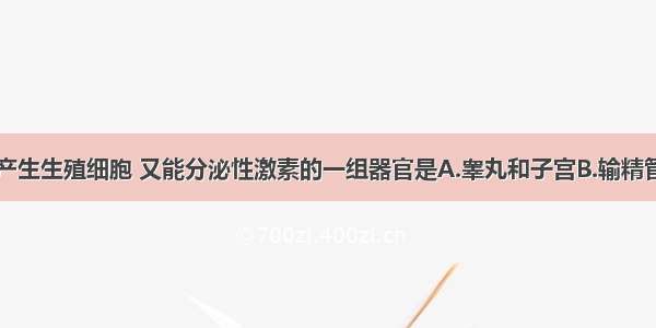 单选题既能产生生殖细胞 又能分泌性激素的一组器官是A.睾丸和子宫B.输精管和输卵管C.