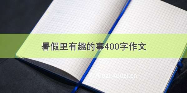 暑假里有趣的事400字作文