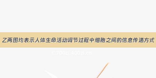 若右图中甲 乙两图均表示人体生命活动调节过程中细胞之间的信息传递方式 则以下相关