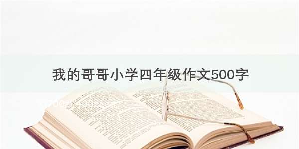 我的哥哥小学四年级作文500字