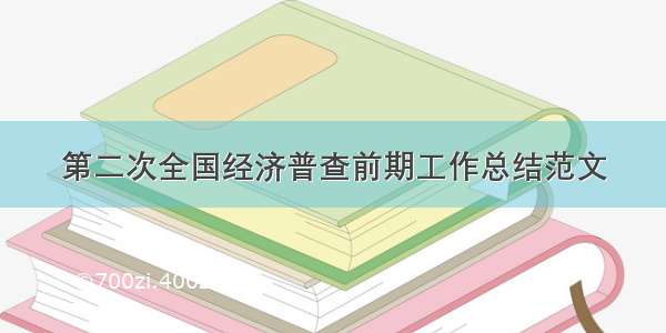 第二次全国经济普查前期工作总结范文