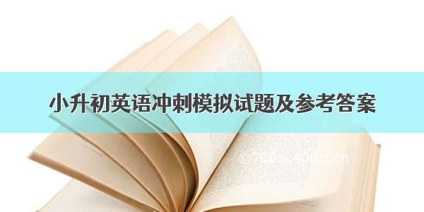 小升初英语冲刺模拟试题及参考答案