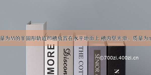 如图所示 质量为M的半圆形轨道凹槽放置在水平地面上 槽内壁光滑。质量为m的小物体从