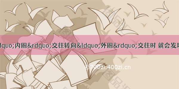 单选题当我们把眼光从“内圈”交往转向“外圈”交往时 就会发现外面的世界是多么的精