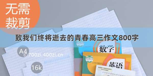 致我们终将逝去的青春高三作文800字