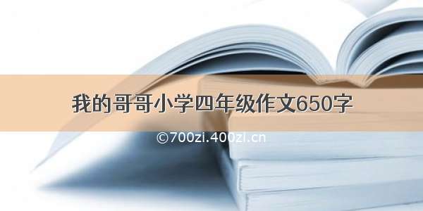 我的哥哥小学四年级作文650字