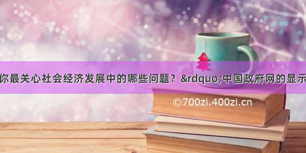 单选题“你最关心社会经济发展中的哪些问题？”中国政府网的显示：看病难排在第