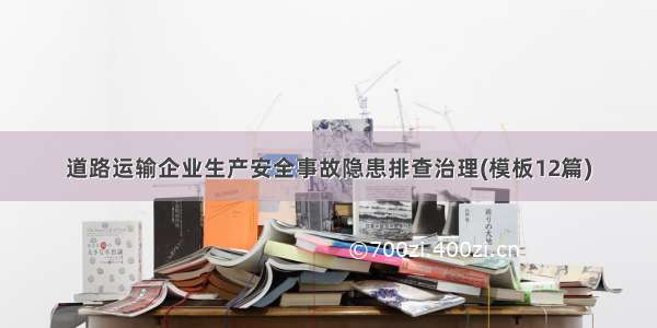 道路运输企业生产安全事故隐患排查治理(模板12篇)